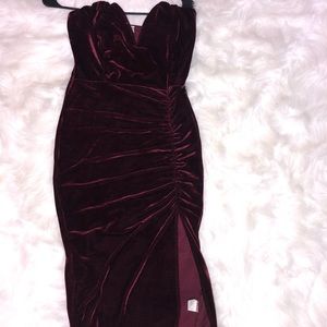 Red velvet dress